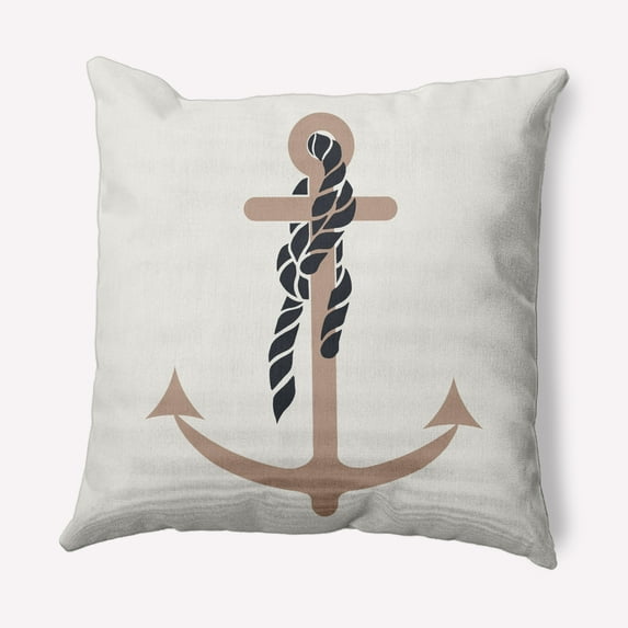 Simply Daisy 18" x 18" Anchor and Rope Nautical Decorative Indoor Pillow