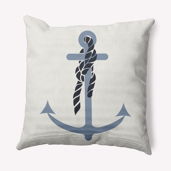 Simply Daisy 18" x 18" Anchor and Rope Nautical Decorative Indoor Pillow