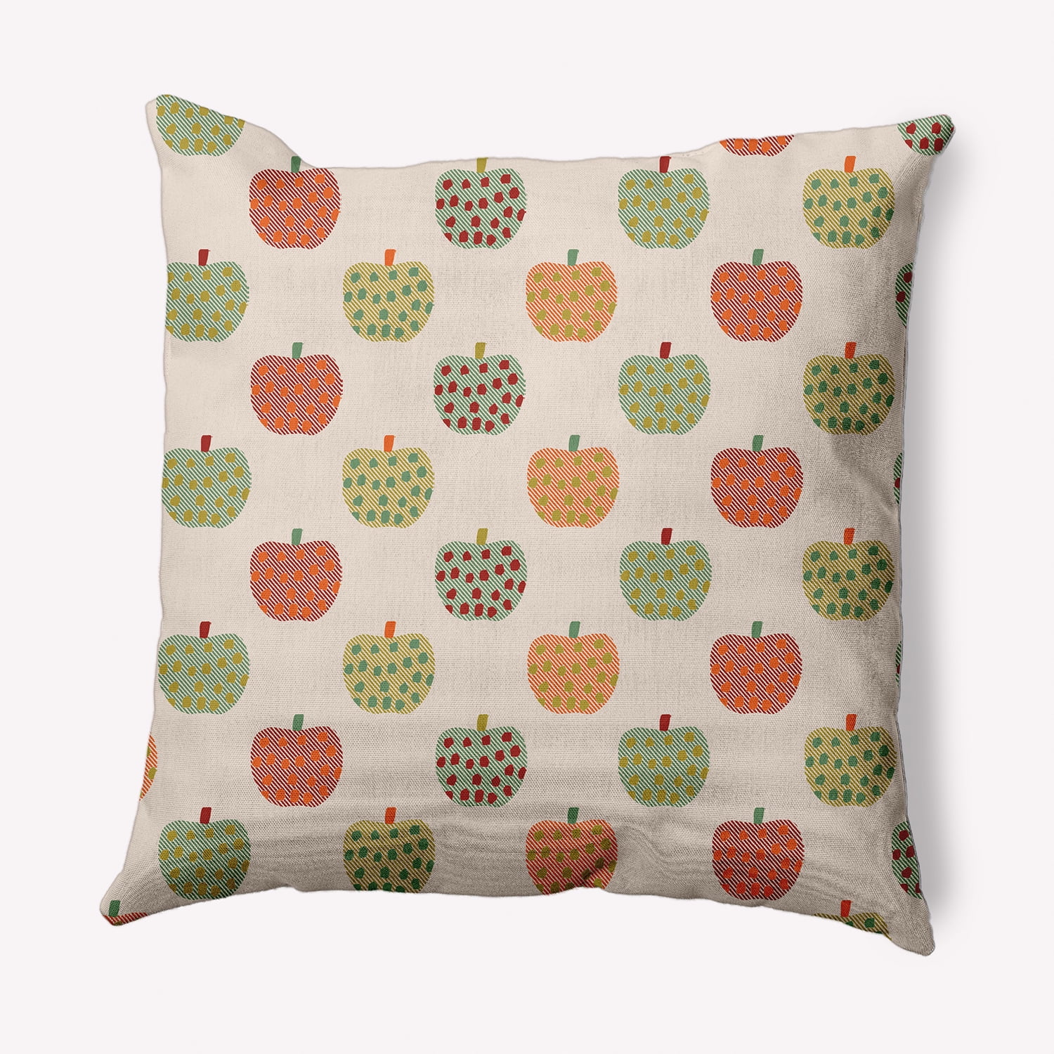 Simply Daisy 18" x 18" Apple Pattern Decorative Throw Pillow, Maple Red