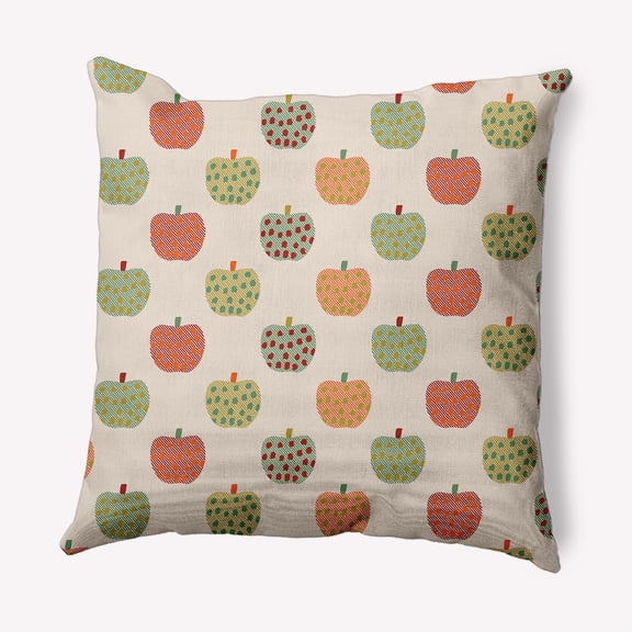 Simply Daisy 18" x 18" Apple Pattern Decorative Throw Pillow, Maple Red