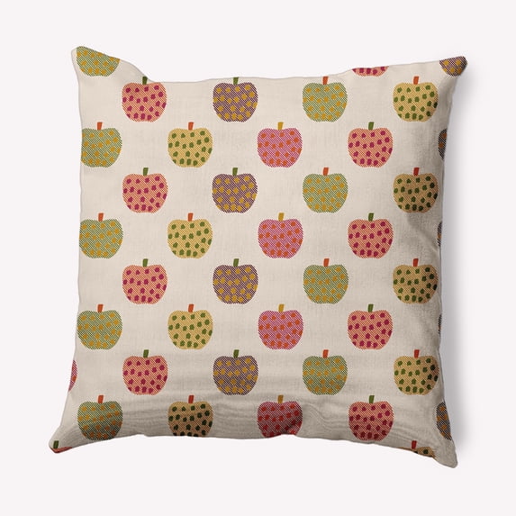 Simply Daisy 18" x 18" Apple Pattern Decorative Throw Pillow, Olive