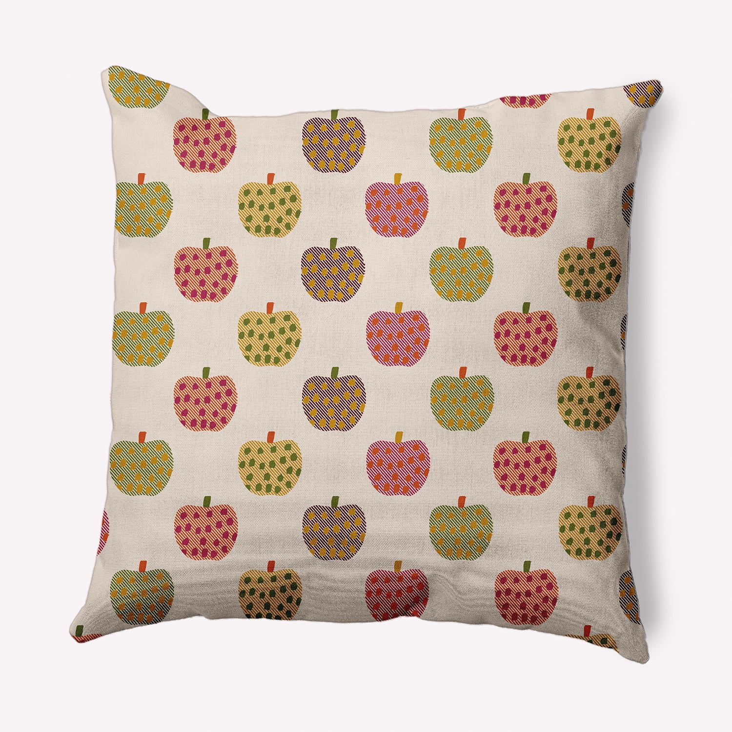 Simply Daisy 18" x 18" Apple Pattern Indoor/Outdoor Polyester Throw Pillow, Olive