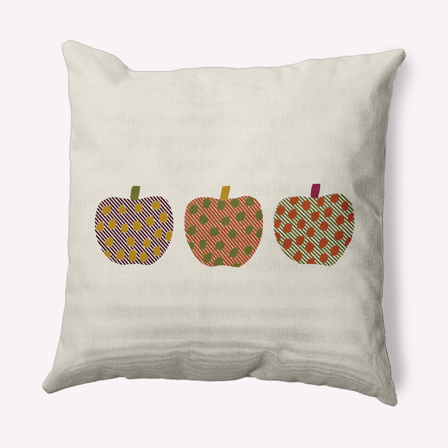 Simply Daisy 18" x 18" Apples Indoor/Outdoor Polyester Throw Pillow, Olive