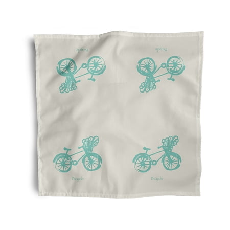 Simply Daisy 18" x 18" Aqua La Bicicleta Napkins, Set of 4