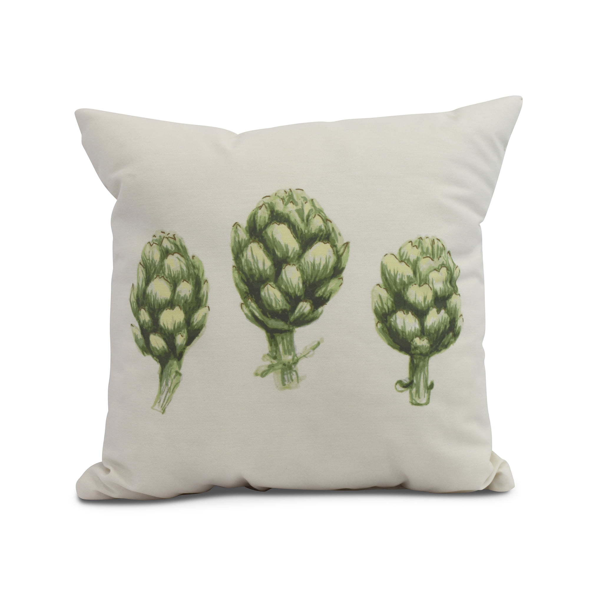 Simply Daisy, 18" x 18" Artichoke Outdoor Pillow, Off-White