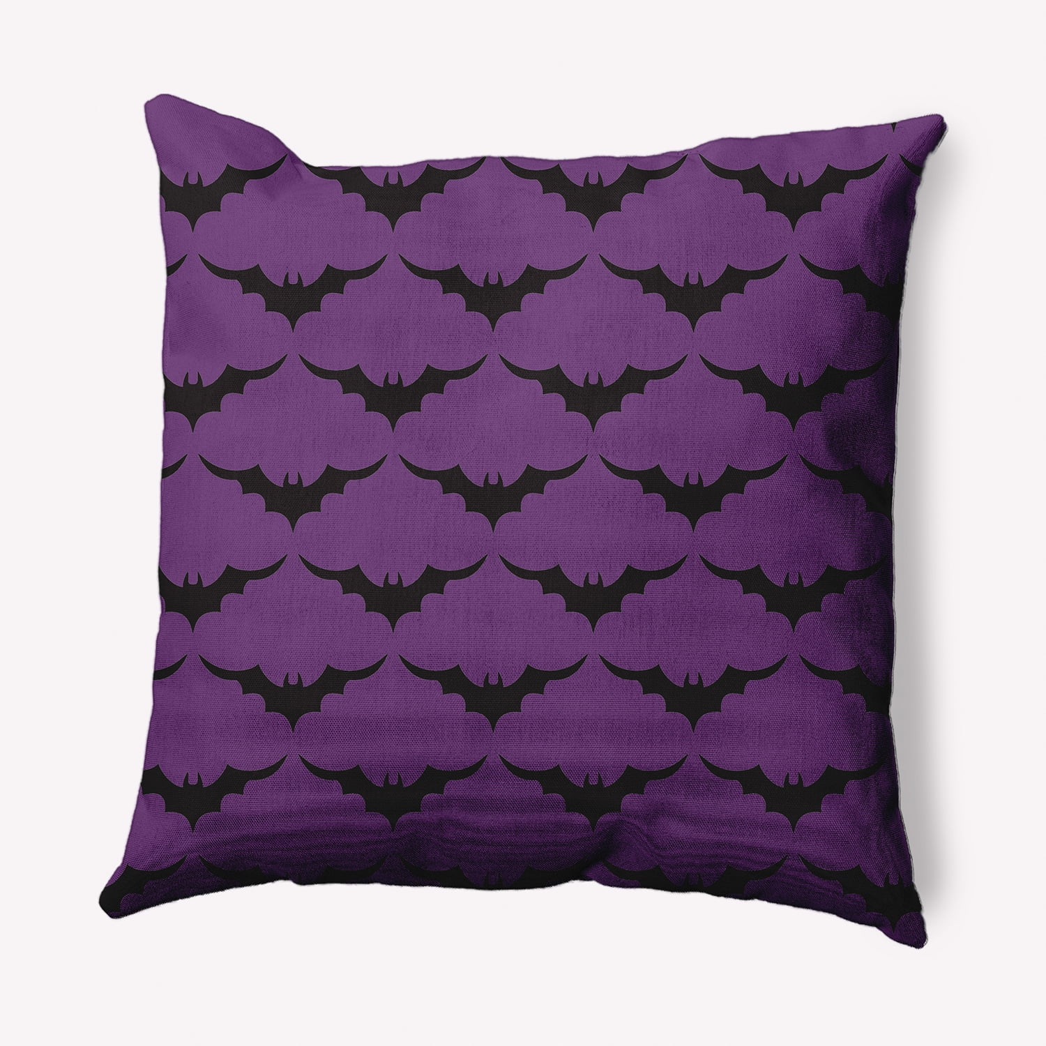 Simply Daisy 18" x 18" Bat Colony Indoor/Outdoor Polyester Throw Pillow, Amethyst