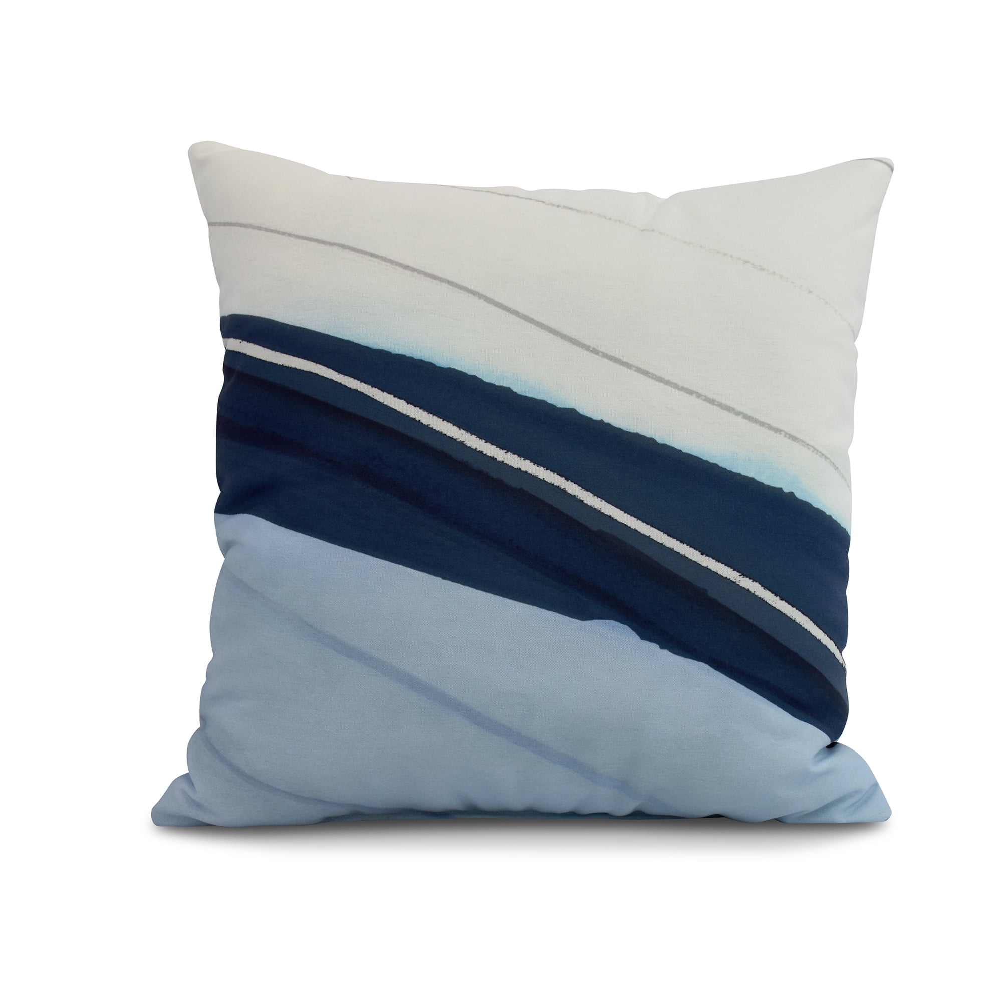 Simply Daisy, 18" x 18" Boat Bow Wood , Geometric Print Outdoor Pillow, Blue