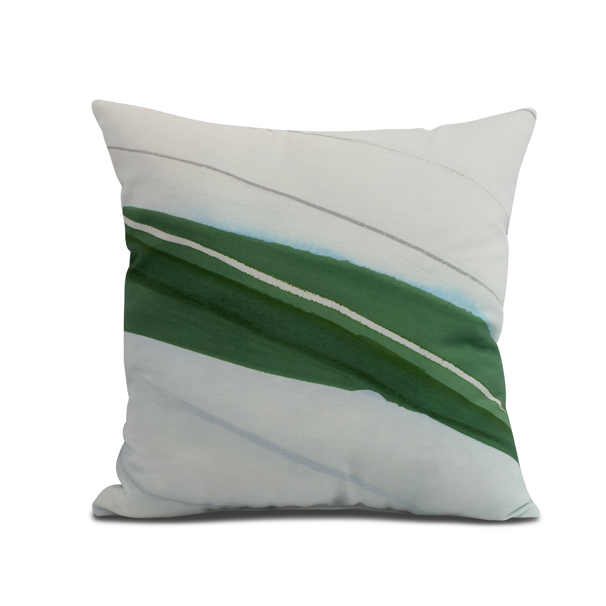 Simply Daisy, 18" x 18" Boat Bow Wood , Geometric Print Outdoor Pillow, Green