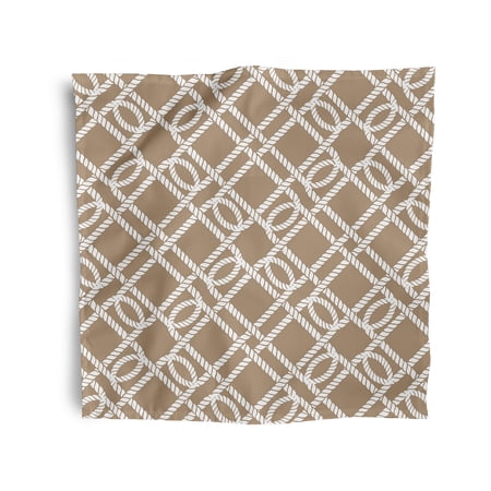 Simply Daisy 18" x 18" Brown Know the Ropes Napkins, Set of 4