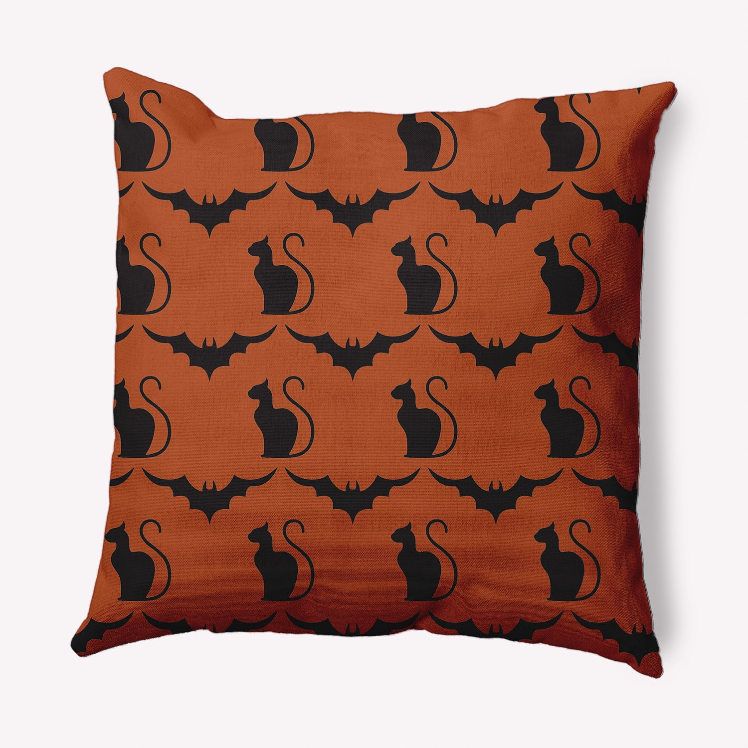 Simply Daisy 18" x 18" Cats and Bats Decorative Throw Pillow, Sienna