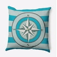 thumbnail image 1 of Simply Daisy 18" x 18" Compass on Stripes Indoor/Outdoor Throw Pillow, Carribbean Turquoise (1 count), 1 of 3
