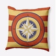 thumbnail image 1 of Simply Daisy 18" x 18" Compass on Stripes Indoor/Outdoor Throw Pillow, Surf Board Orange (1 count), 1 of 3