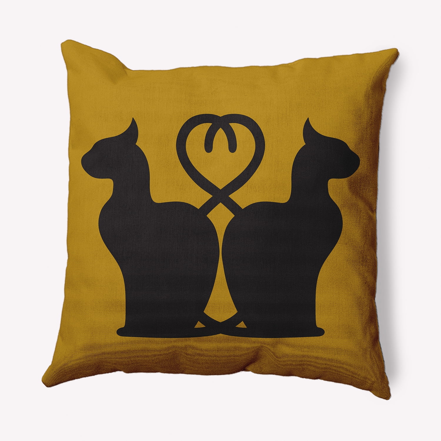 Simply Daisy 18" x 18" Conniving Cats Decorative Throw Pillow, Autumn Gold