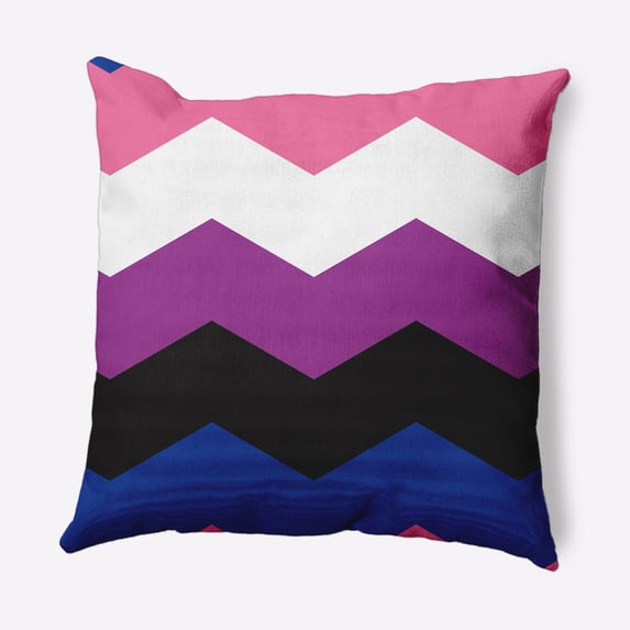 Simply Daisy 18" x 18" Contemporary Chevron Pride Day Polyester Throw Pillow