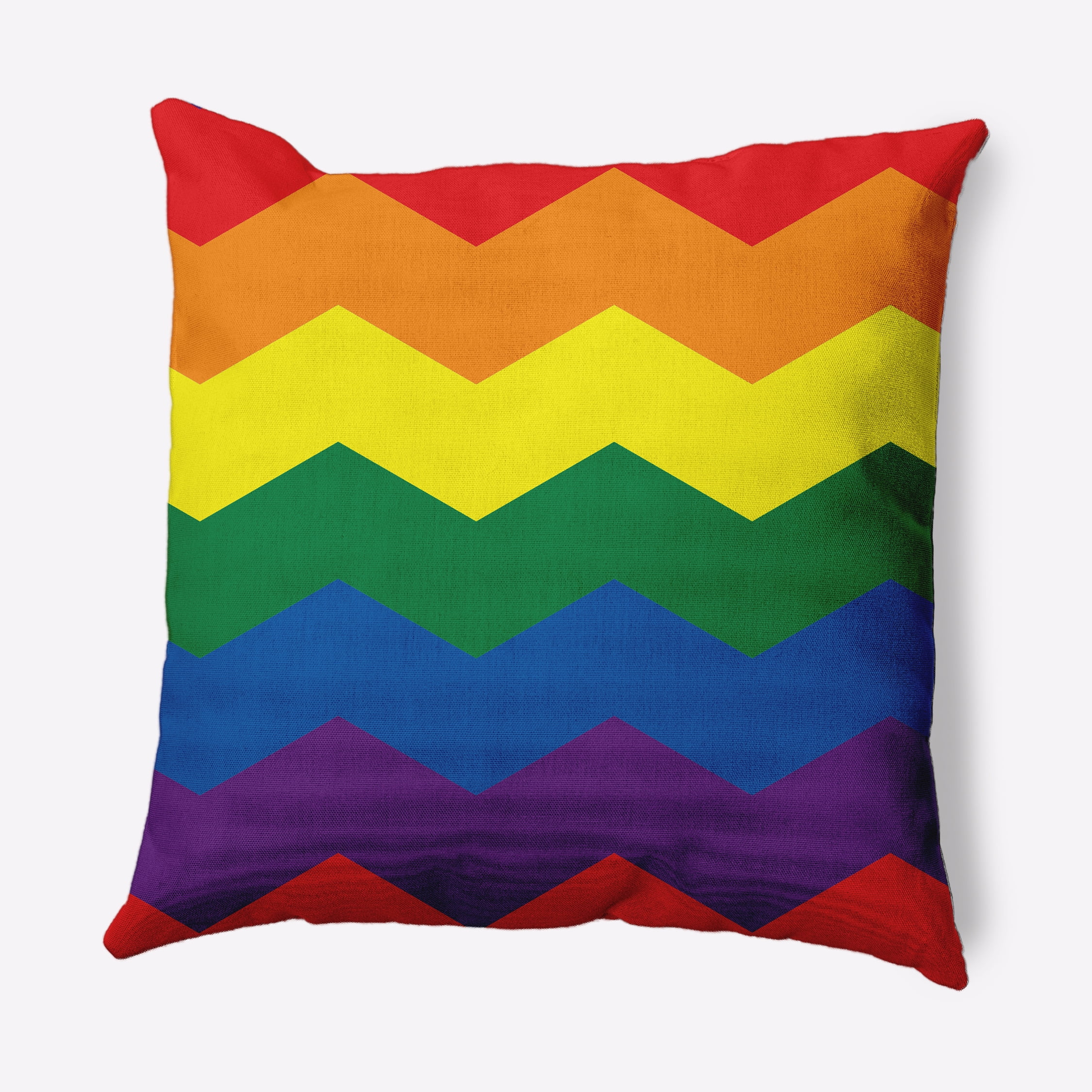 Simply Daisy 18" x 18" Contemporary Chevron Pride Day Polyester Throw Pillow