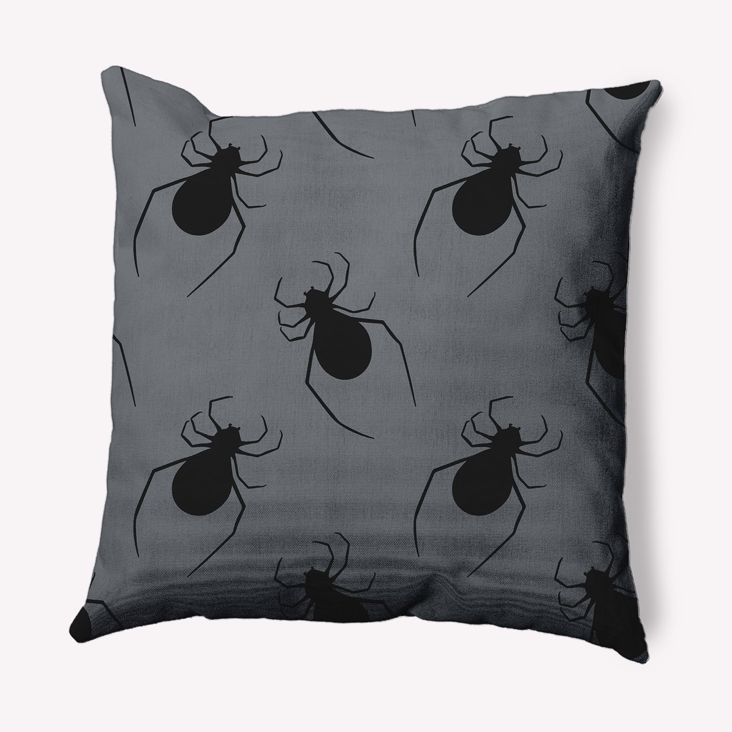 Simply Daisy 18" x 18" Crawling Spiders Decorative Throw Pillow, Steel Gray