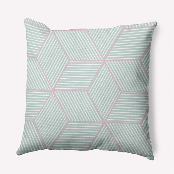Simply Daisy 18" x 18" Cube Stack Decorative Throw Pillow, Aqua (1 count)