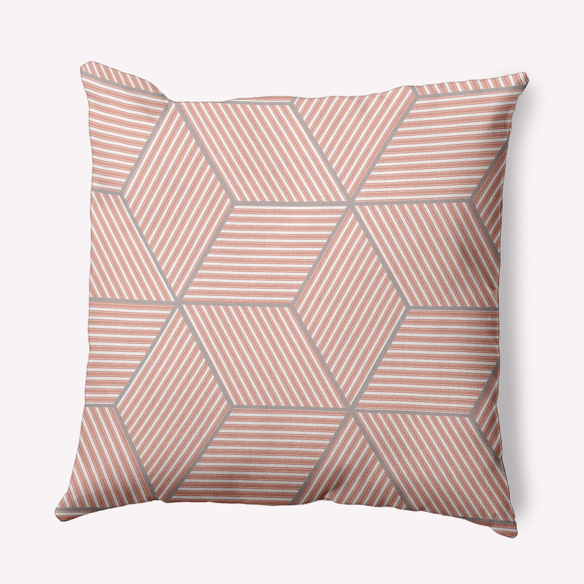 Simply Daisy 18" x 18" Cube Stack Decorative Throw Pillow, Soft Coral (1 count)