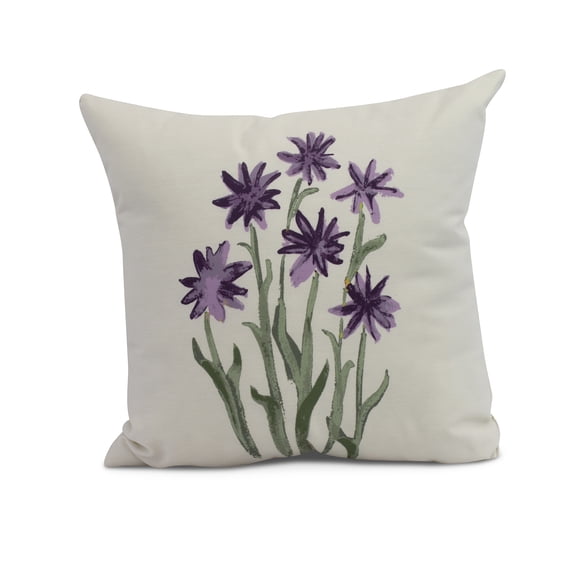 Simply Daisy, 18" x 18" Daffodils Outdoor Pillow, Purple