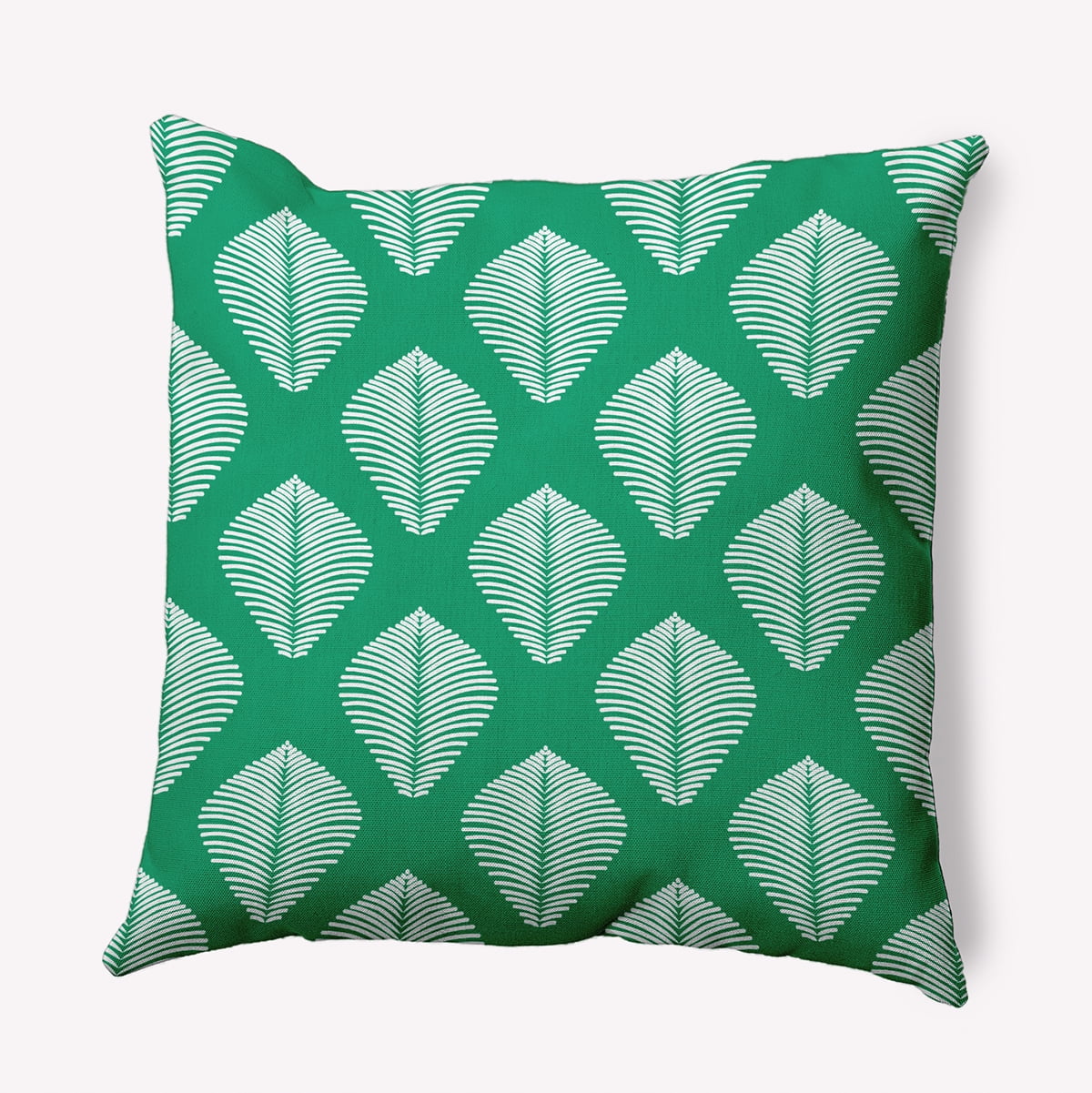Simply Daisy 18" x 18" Fan Leaf Pattern Indoor/Outdoor Throw Pillow, True Mint (1 count)