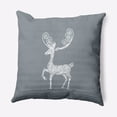 thumbnail image 1 of 18" x 18" Simply Daisy Fancy Holiday Reindeer Polyester Accent Pillow, Dusty Grey (1 Count), 1 of 4