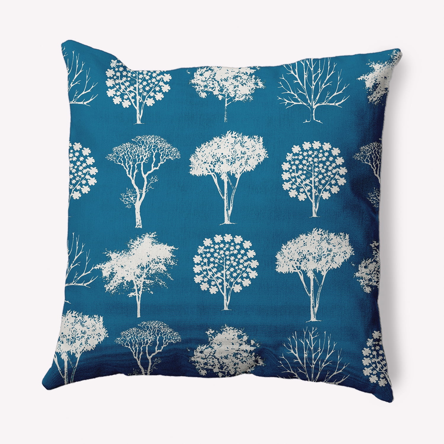 Simply Daisy 18" x 18" Field of Trees Indoor/Outdoor Polyester Throw Pillow, Autumn Blue