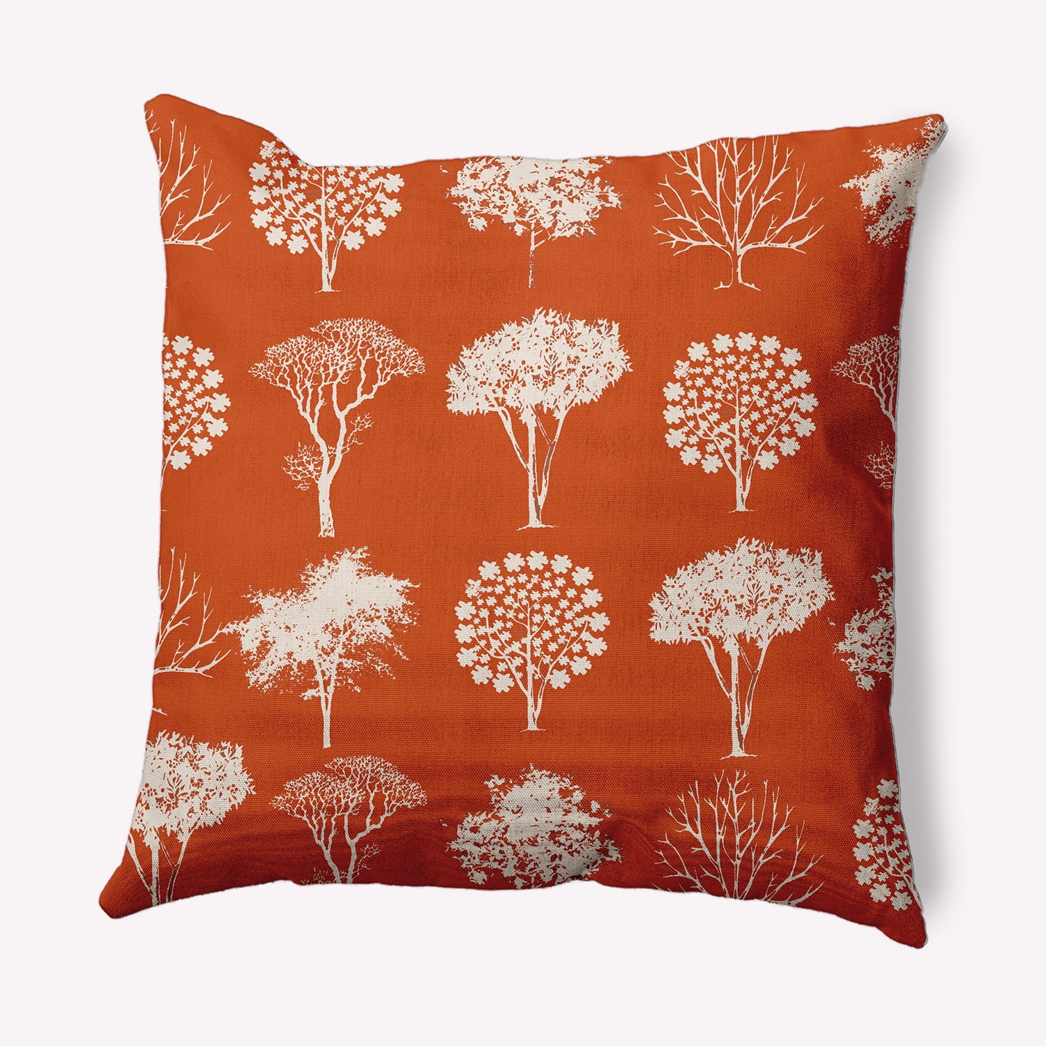 Simply Daisy 18" x 18" Field of Trees Indoor/Outdoor Polyester Throw Pillow, Sienna