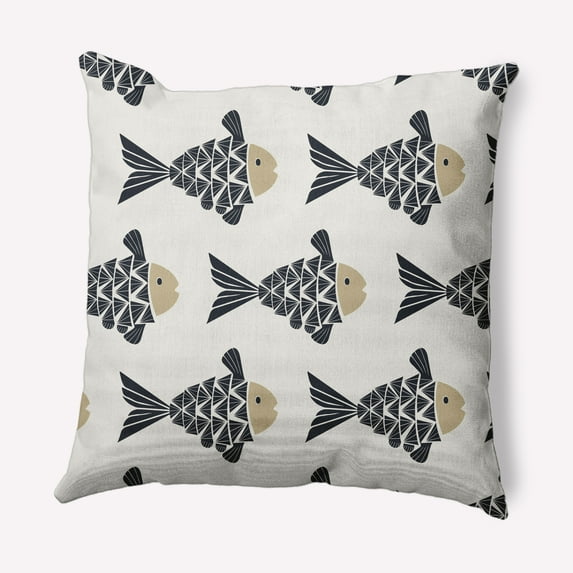 Simply Daisy 18" x 18" Fish Tales Nautical Decorative Indoor Pillow