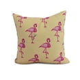 thumbnail image 1 of Simply Daisy, 18" x 18" Flamingo Fanfare Martini , Animal Print Outdoor Pillow, Yellow, 1 of 2