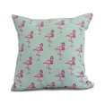 thumbnail image 1 of Simply Daisy, 18" x 18" Flamingo Fanfare Multi , Animal Print Outdoor Pillow, Aqua, 1 of 2