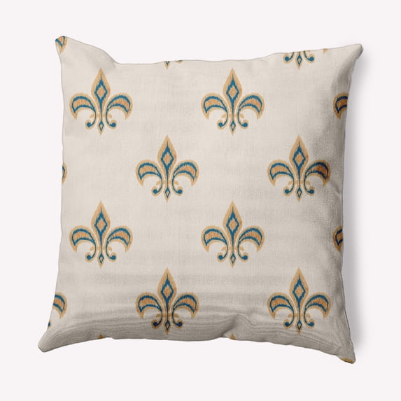 Simply Daisy 18" x 18" Fleur de Lis Decorative Throw Pillow, Autumn Blue