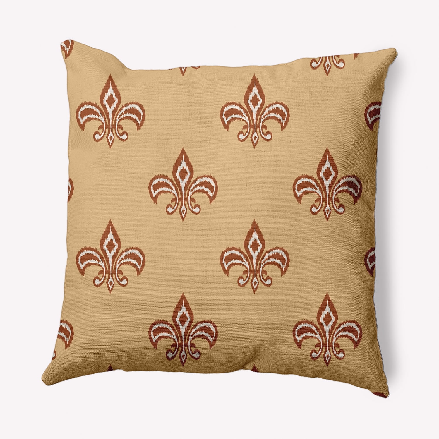 Simply Daisy 18" x 18" Fleur de Lis Decorative Throw Pillow, Pale Gold