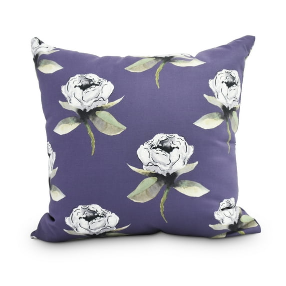 Simply Daisy, 18" x 18" Floral Bunch Purple Floral Print Decorative Outdoor Throw Pillow