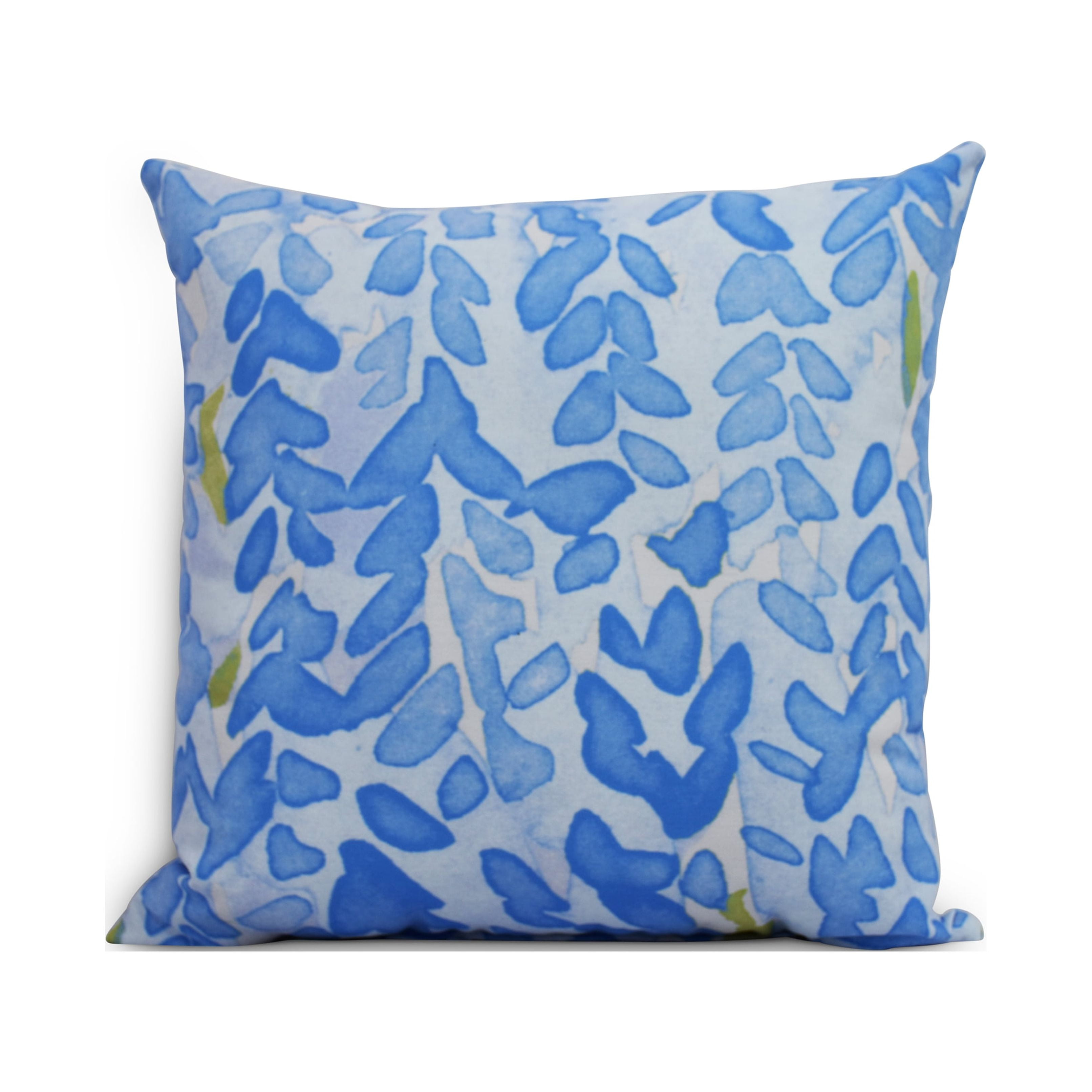 Simply Daisy, 18" x 18" Flower Bell Blue Floral DecorativeOutdoor Pillow