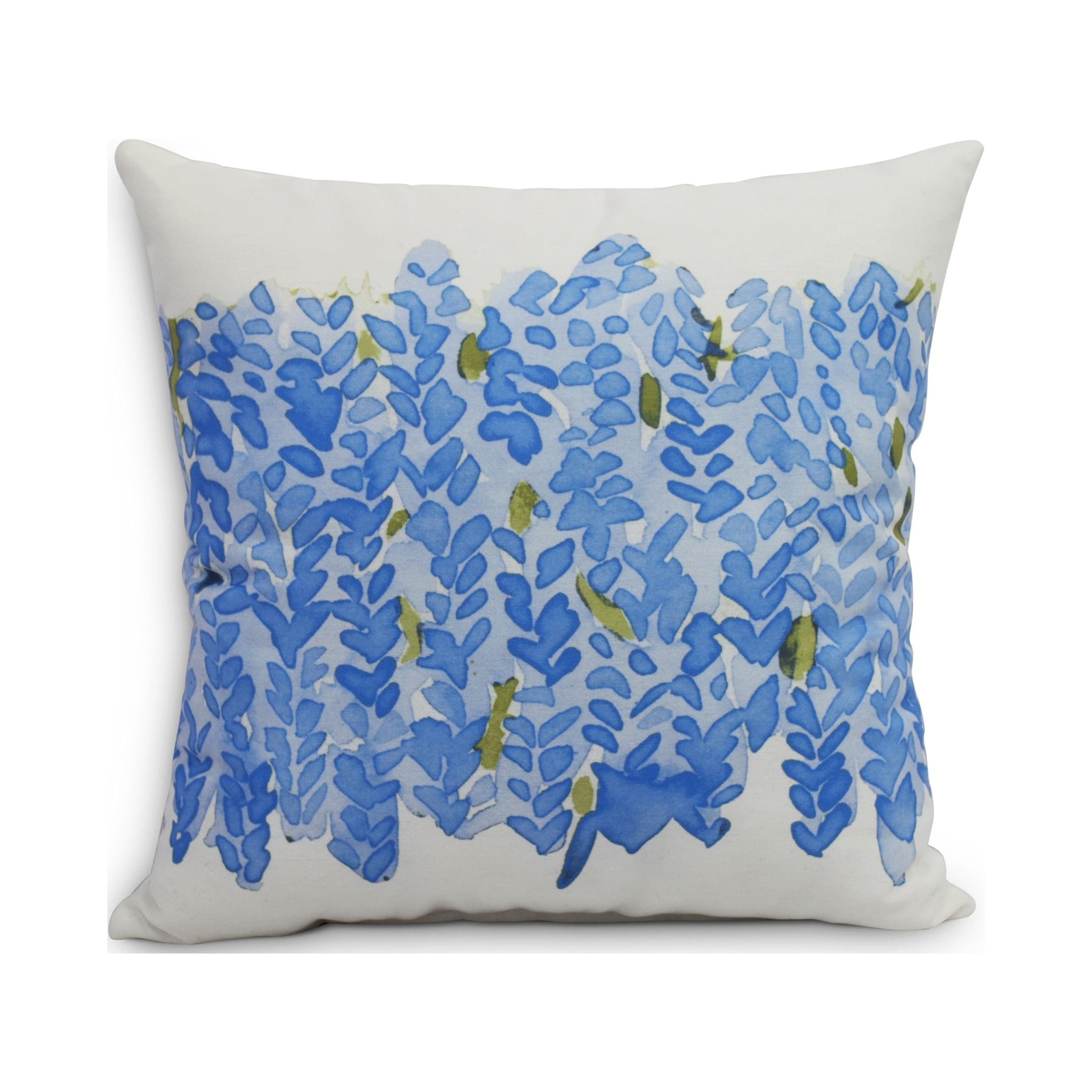 Simply Daisy, 18" x 18" Flower Bell Blue Floral DecorativeOutdoor Pillow