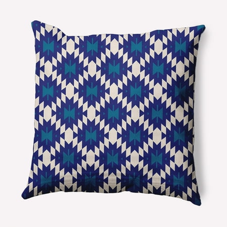 Simply Daisy 18" x 18" Geo Craze Indoor/Outdoor Polyester Throw Pillow, Autumn Blue