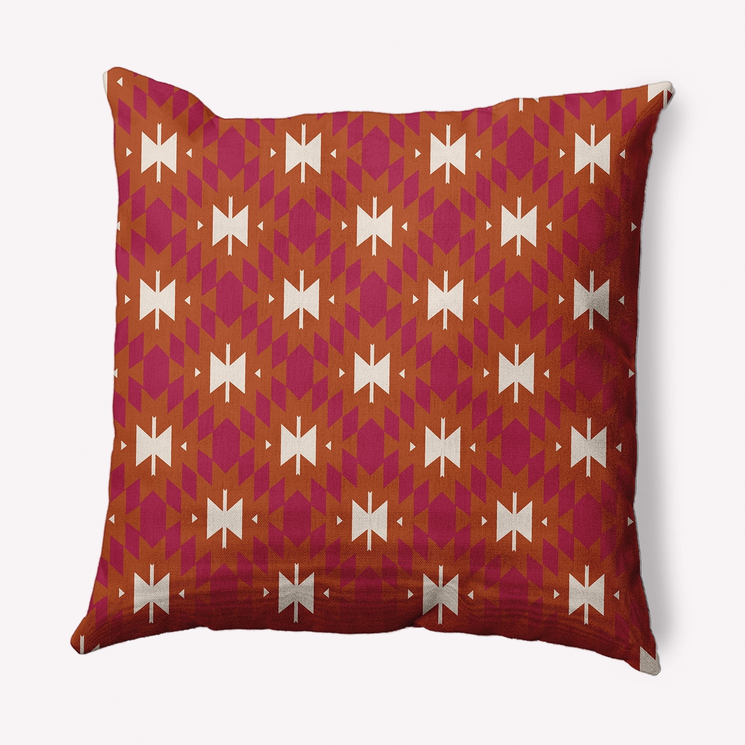 Simply Daisy 18" x 18" Geo Craze Indoor/Outdoor Polyester Throw Pillow, Dusty Orange