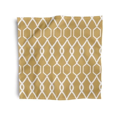 Simply Daisy 18" x 18" Gold Geometric Trellis Napkins, Set of 4