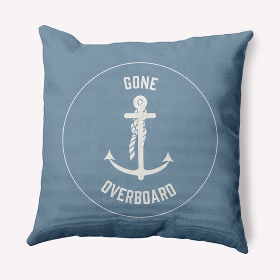 Simply Daisy 18" x 18" Gone Forever Overboard Nautical Decorative Indoor Pillow