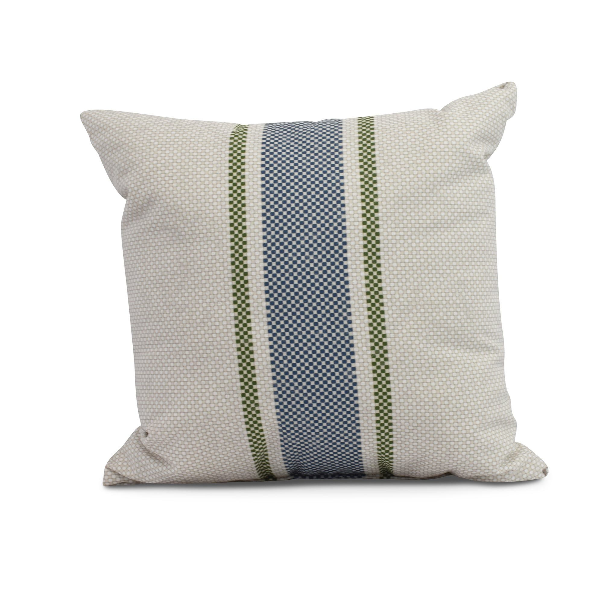 E by Design 18 x 18 inch Grain Sack Outdoor Pillow Navy Blue