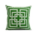 thumbnail image 1 of Simply Daisy, 18" x 18" Greek New Key, Geometric Print Outdoor Pillow, Green, 1 of 2