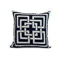 thumbnail image 1 of Simply Daisy, 18" x 18" Greek New Key, Geometric Print Outdoor Pillow, Navy, 1 of 2