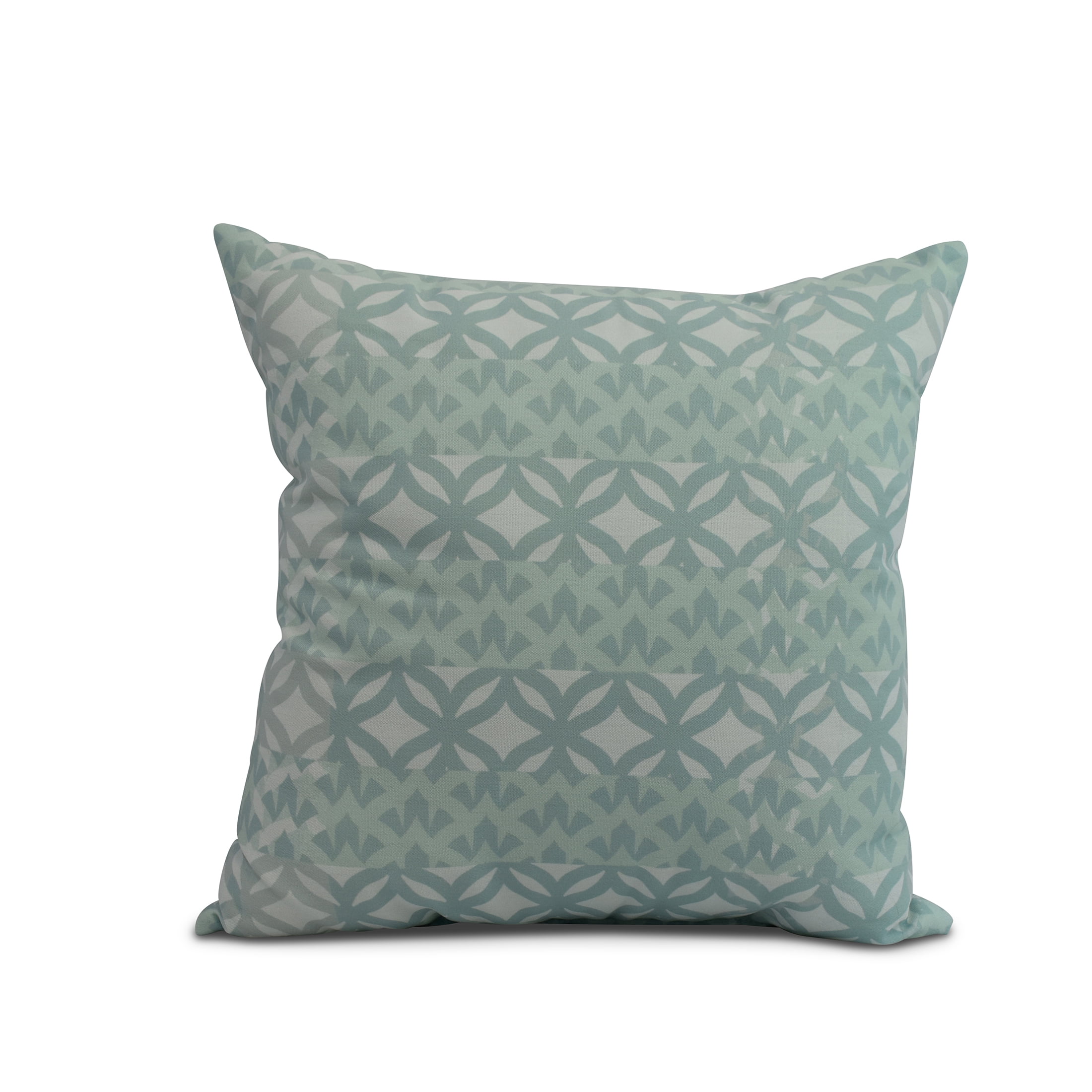 Simply Daisy, 18" x 18" Greeko Simple, Geometric Print Outdoor Pillow, Aqua