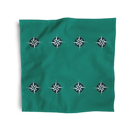 Simply Daisy 18" x 18" Green Compass Napkins, Set of 4