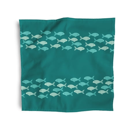 Simply Daisy 18" x 18" Green Fish Line Napkins, Set of 4