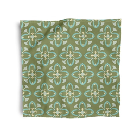 Simply Daisy 18" x 18" Green Geometric Floral Pattern Napkins, Set of 4