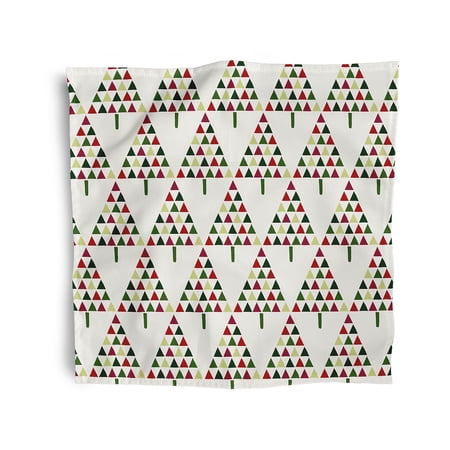 Simply Daisy 18" x 18" Green Triangle Trees Napkins, Set of 4