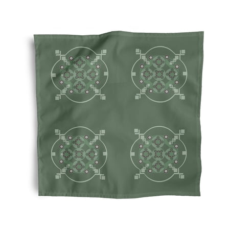 Simply Daisy 18" x 18" Green Tribal Geometric Burst Napkins, Set of 4