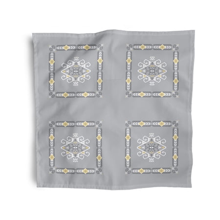 Simply Daisy 18" x 18" Grey Jodhpur Border Napkins, Set of 4