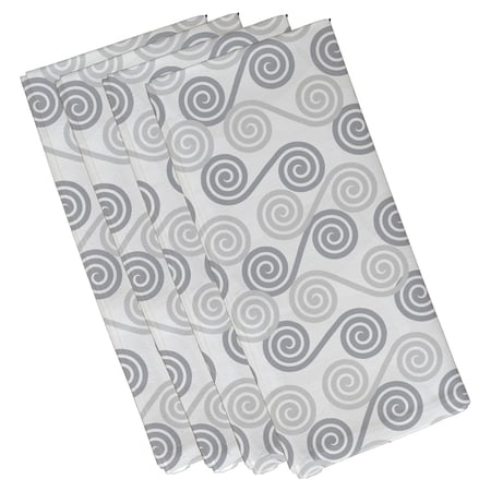 Simply Daisy 18" x 18" Grey Rip Curl Napkins, Set of 4